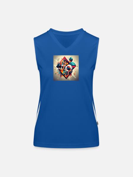 Geometry Type - Women's Functional Contrast Tank Top - royal/white - Front