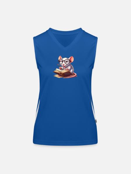 Leseratte mit Brille - Funktionelles Kontrast-Tank Top für Frauen - Royal/Weiß - Vorne