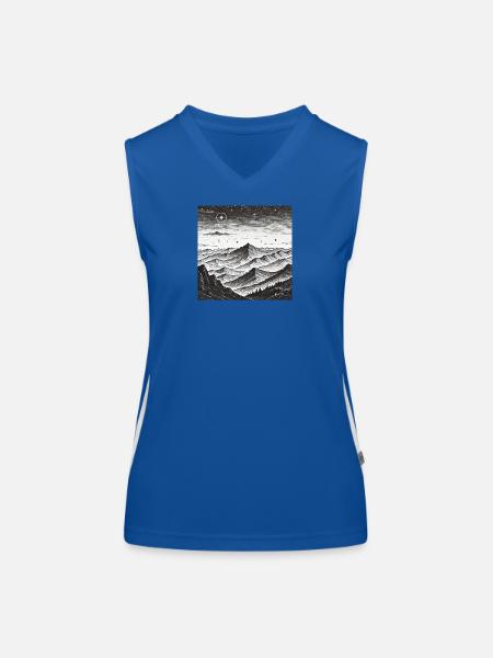 Stille Berglandschaft Sternenkreis - Funktionelles Kontrast-Tank Top für Frauen - Royal/Weiß - Vorne