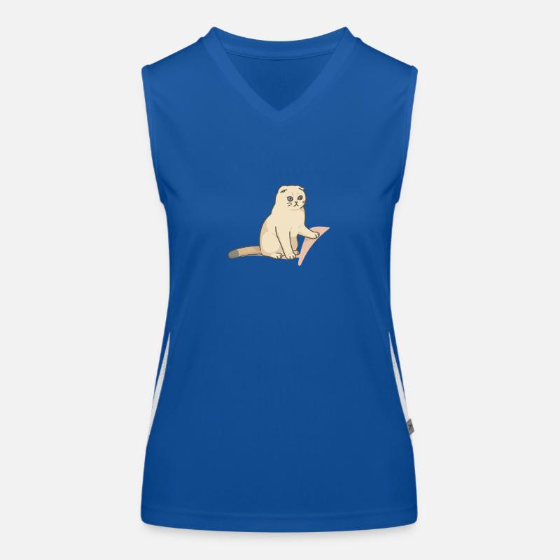 Chat mignon avec une expression mélancolique Débardeur respirant contrasté Femme