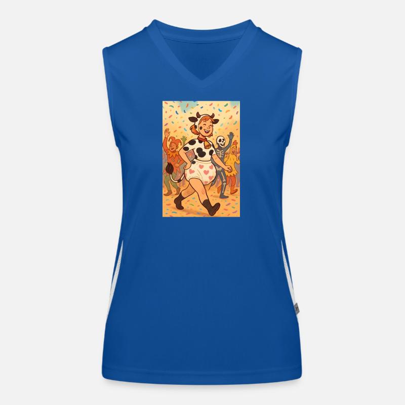 Robe de vache de fête d’Halloween Débardeur respirant contrasté Femme