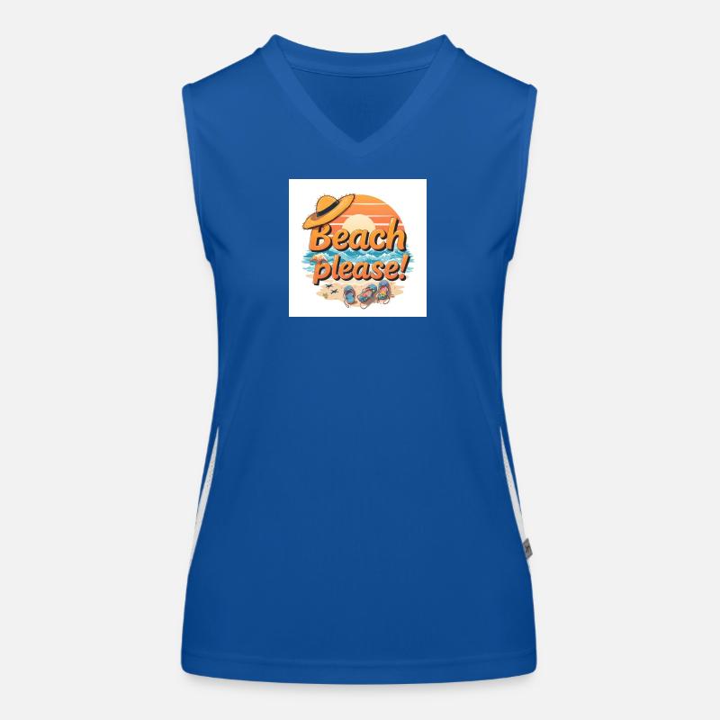 Strand Bitte Motiv Funktionelles Kontrast-Tank Top für Frauen