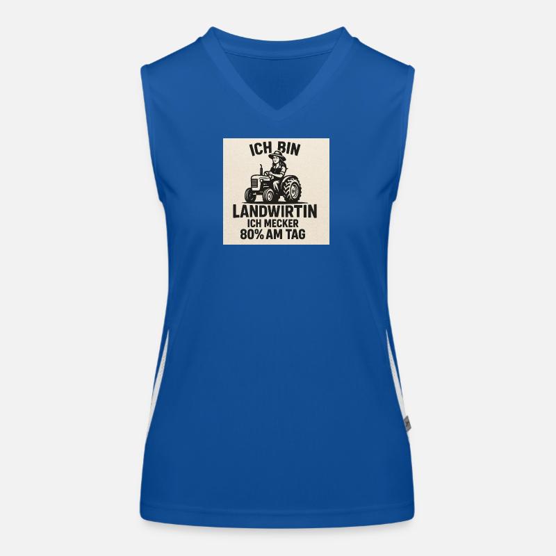 IchBinLandwirtin Traktorwitz Funktionelles Kontrast-Tank Top für Frauen