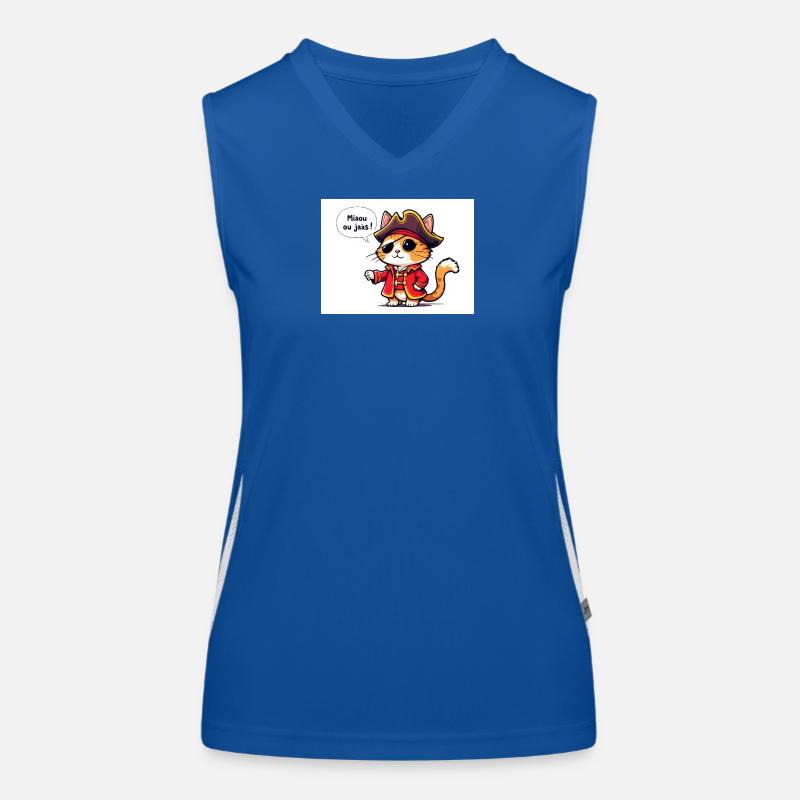 Chat Pirate Costume Illustration Débardeur respirant contrasté Femme