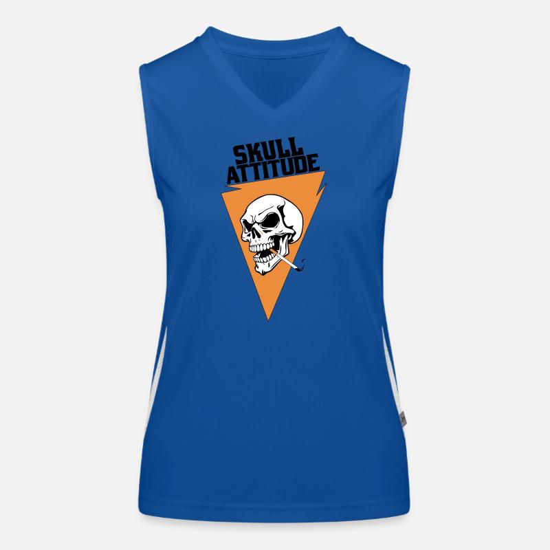 Rebell Totenschädel mit Dreieck Zigarette Funktionelles Kontrast-Tank Top für Frauen
