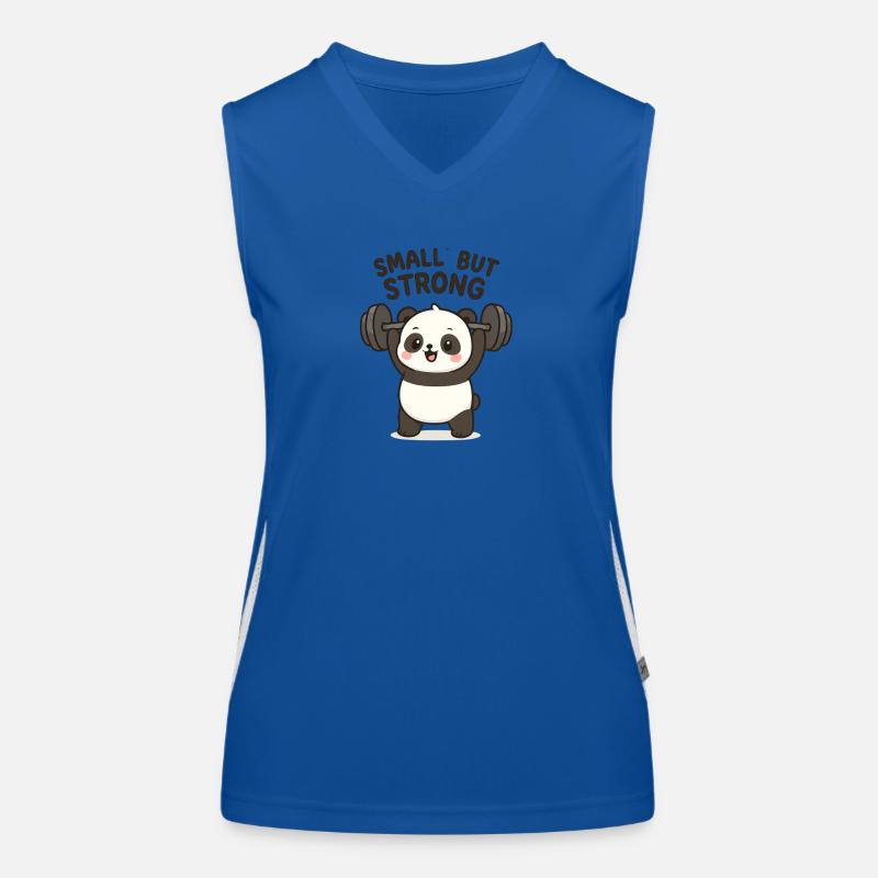 Petit panda avec motif d’haltérophilie Débardeur respirant contrasté Femme