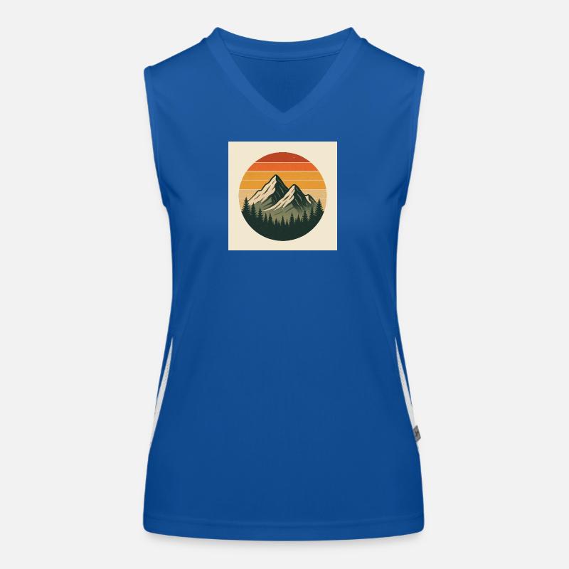 Sunset Summit Retro Circle Women's Functional Contrast Tank Top