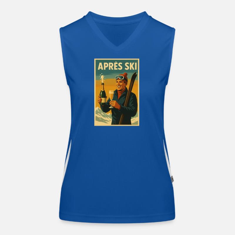 Affiche de célébration vintage après ski Débardeur respirant contrasté Femme
