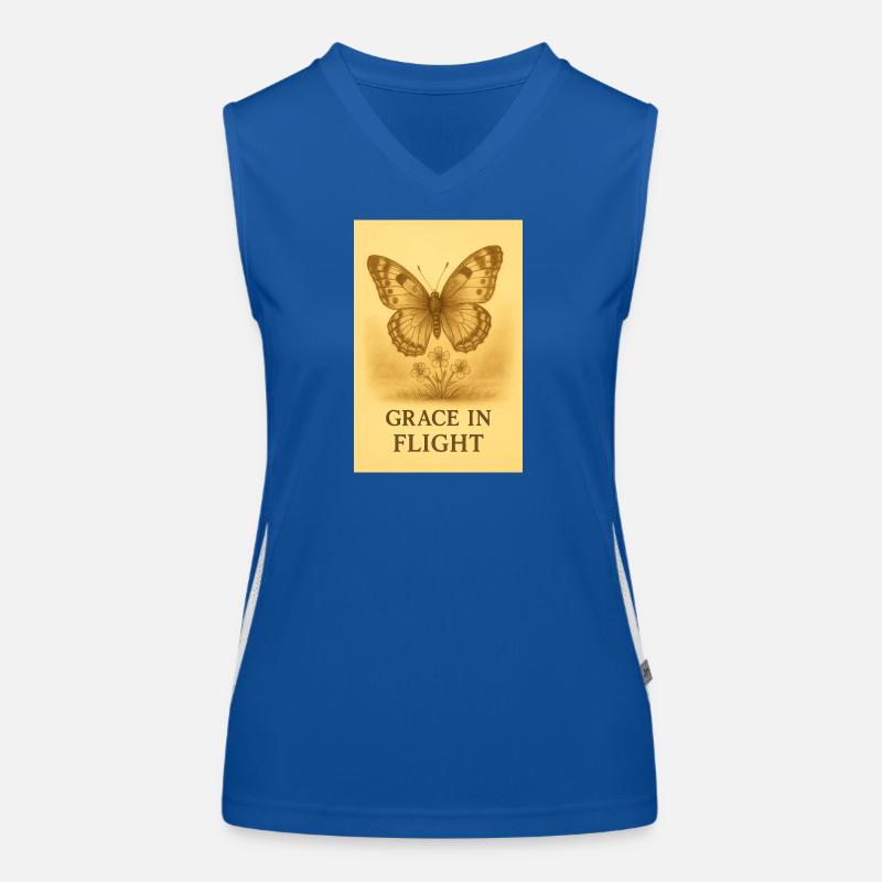 Gnade im Flug Schmetterlingsblüte Funktionelles Kontrast-Tank Top für Frauen