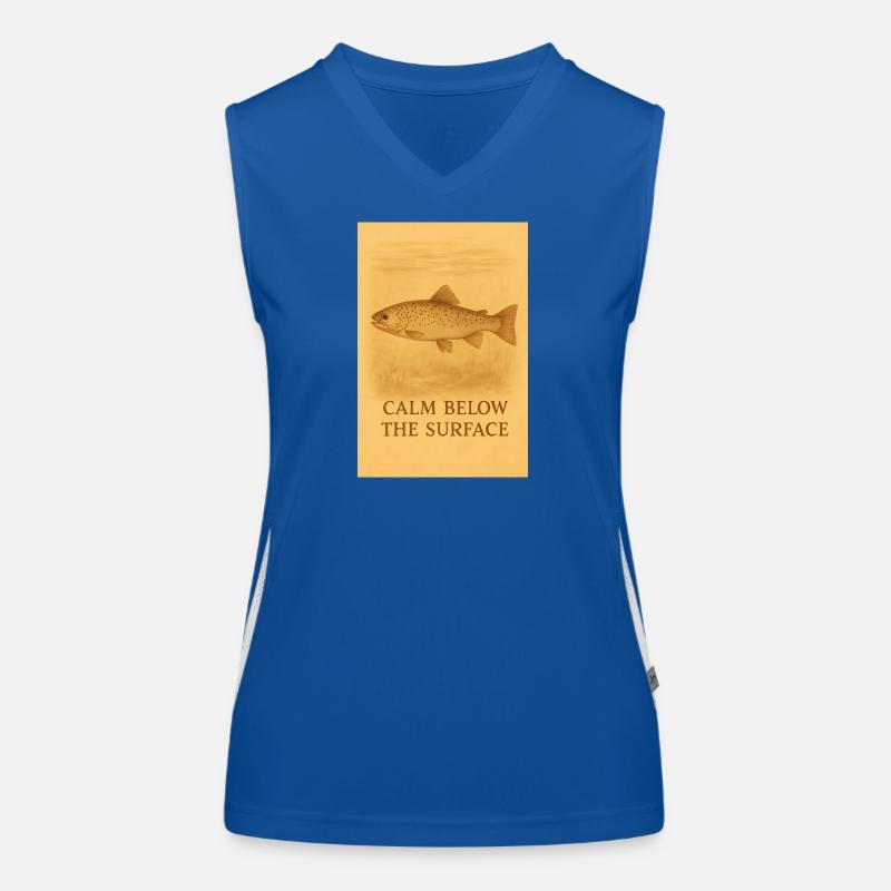 Empreinte de truite calme sous la surface Débardeur respirant contrasté Femme