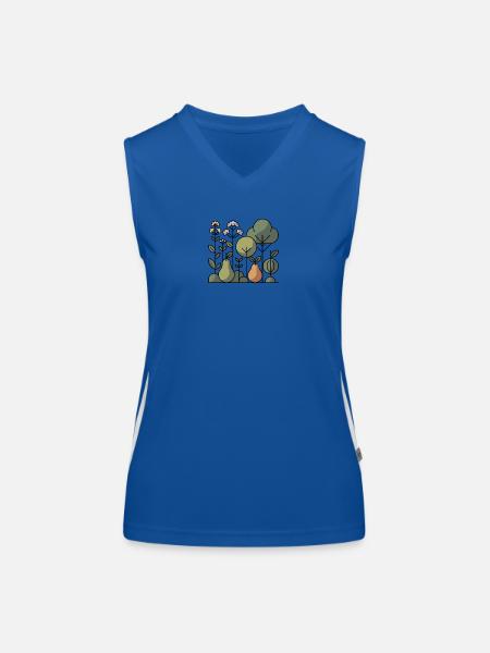 Abstract Fruit Garden - Women's Functional Contrast Tank Top - royal/white - Front