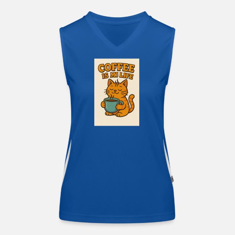 Chat amateur de café dans un style rétro Débardeur respirant contrasté Femme