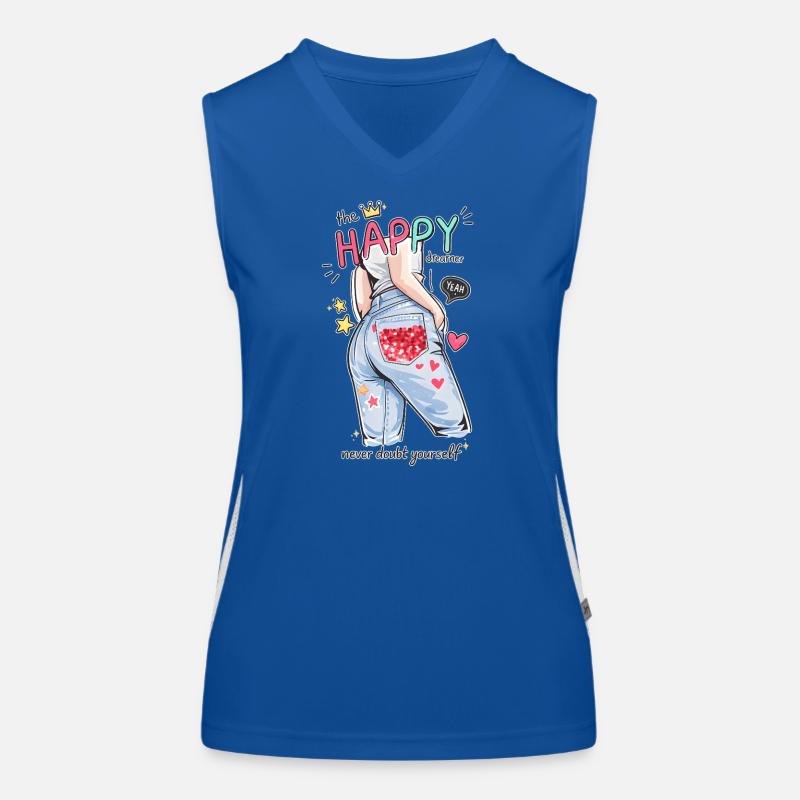 Happy Dreamer Never Doubt Yourself Design Funktionelles Kontrast-Tank Top für Frauen
