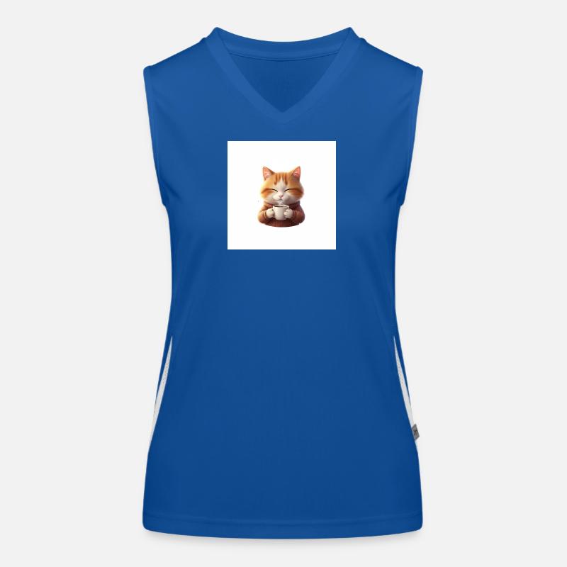 Kuschelkätzchen Kaffeezauber Funktionelles Kontrast-Tank Top für Frauen