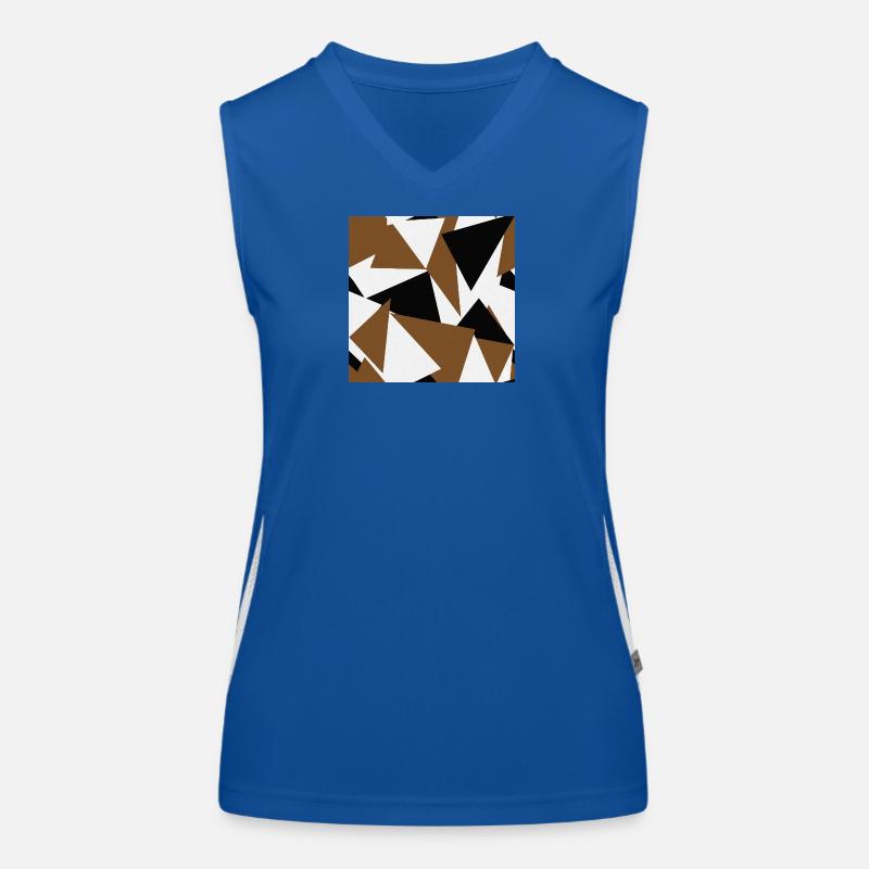 Brown Black Triangles Geometry Women's Functional Contrast Tank Top