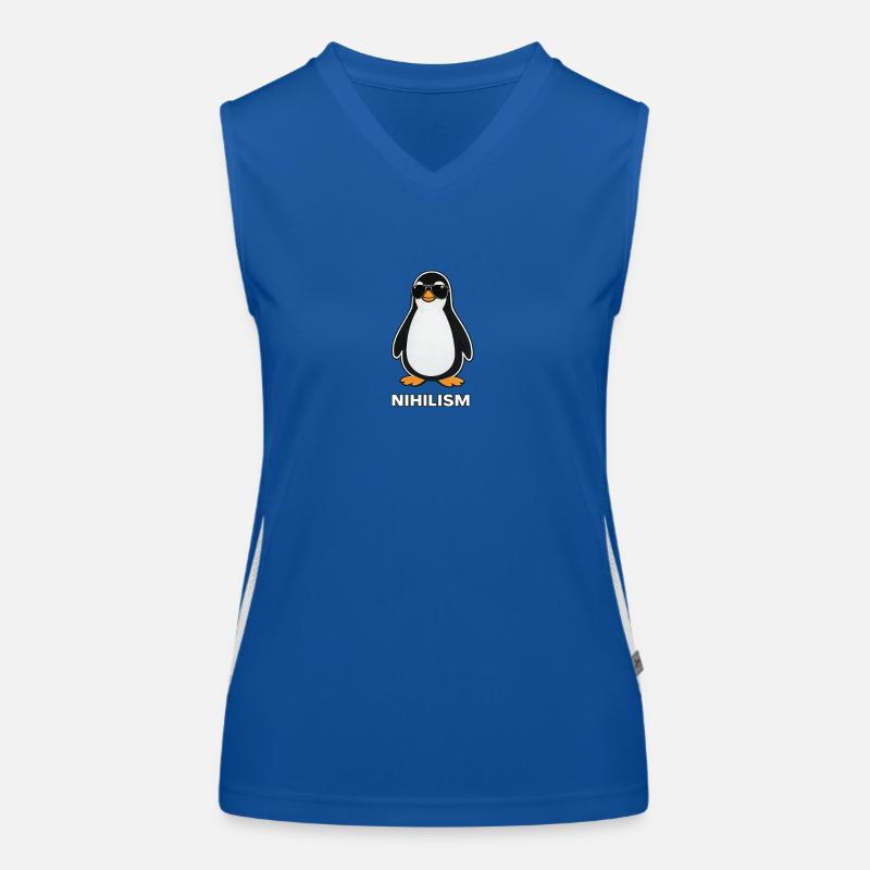Penguin Nihilism in Black Women's Functional Contrast Tank Top