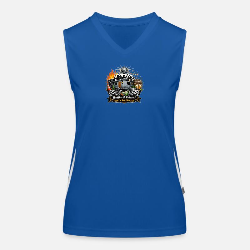 Construction Trailer Party: Fire, Music & Celebration Women's Functional Contrast Tank Top