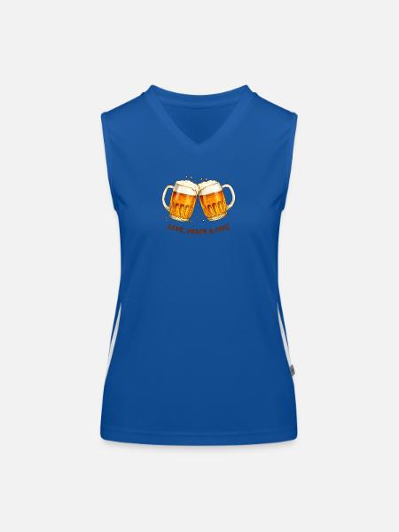 Liebe-_Frieden_-_Bier - Funktionelles Kontrast-Tank Top für Frauen - Royal/Weiß - Vorne