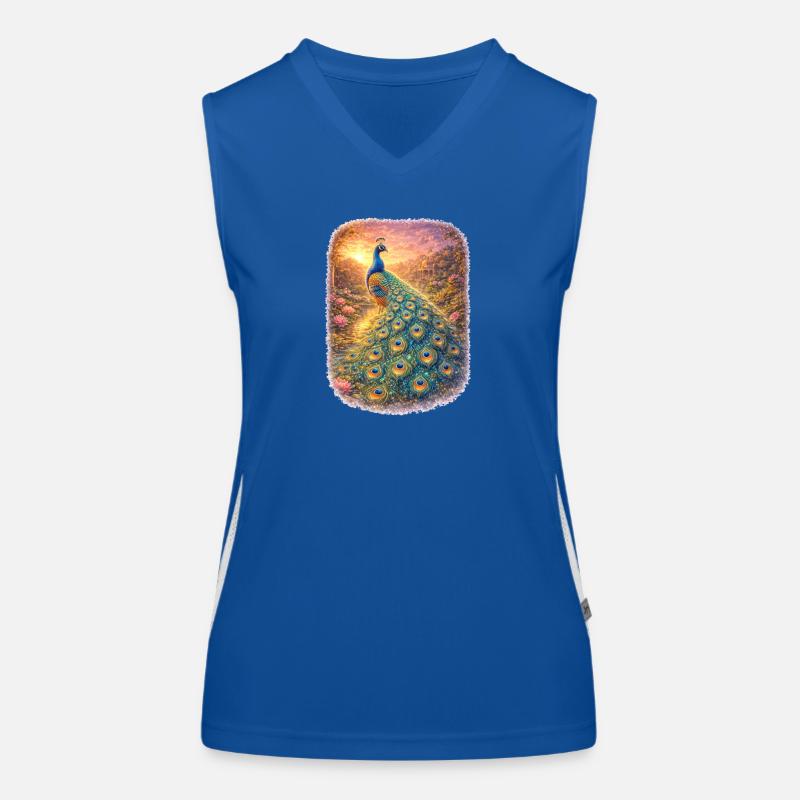 Elegant Peacock in Mystical Light Women's Functional Contrast Tank Top