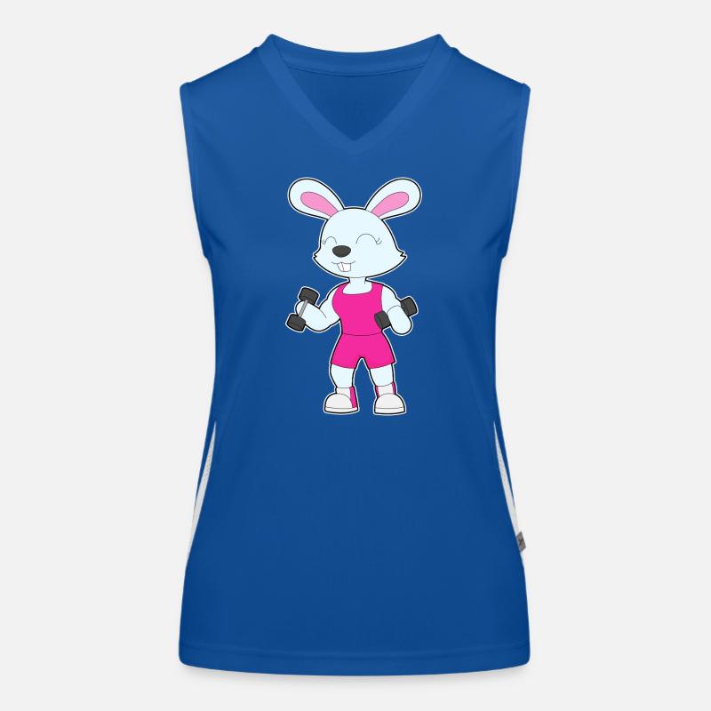Bunny Bodybuilder Dumbbells Bodybuilding Women's Functional Contrast Tank Top