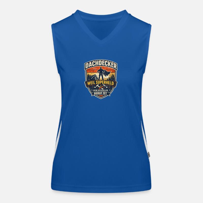 Dachdecker Superheld Funktionelles Kontrast-Tank Top für Frauen