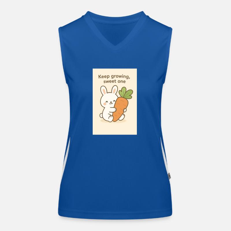 Kawaii Bunny Hugging Giant Carrot Women's Functional Contrast Tank Top