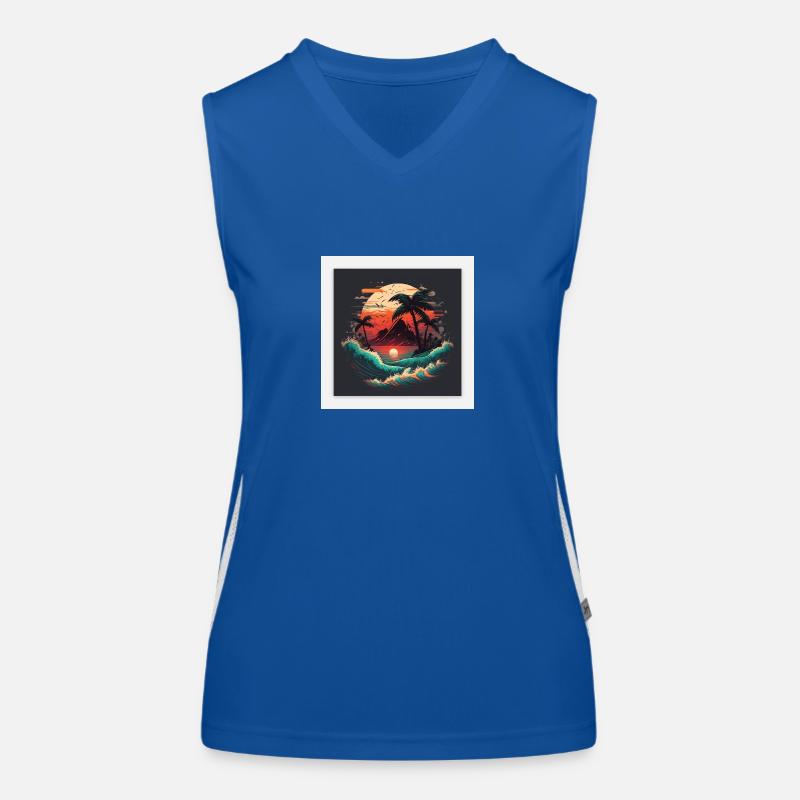 Ocean sunset waves Funktionelles Kontrast-Tank Top für Frauen