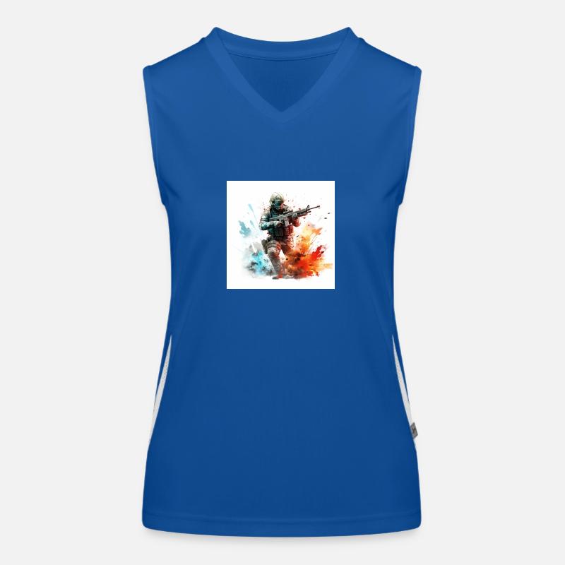 Gaming Art CoD BF 2042 BF4 BF3 BF2 Women's Functional Contrast Tank Top