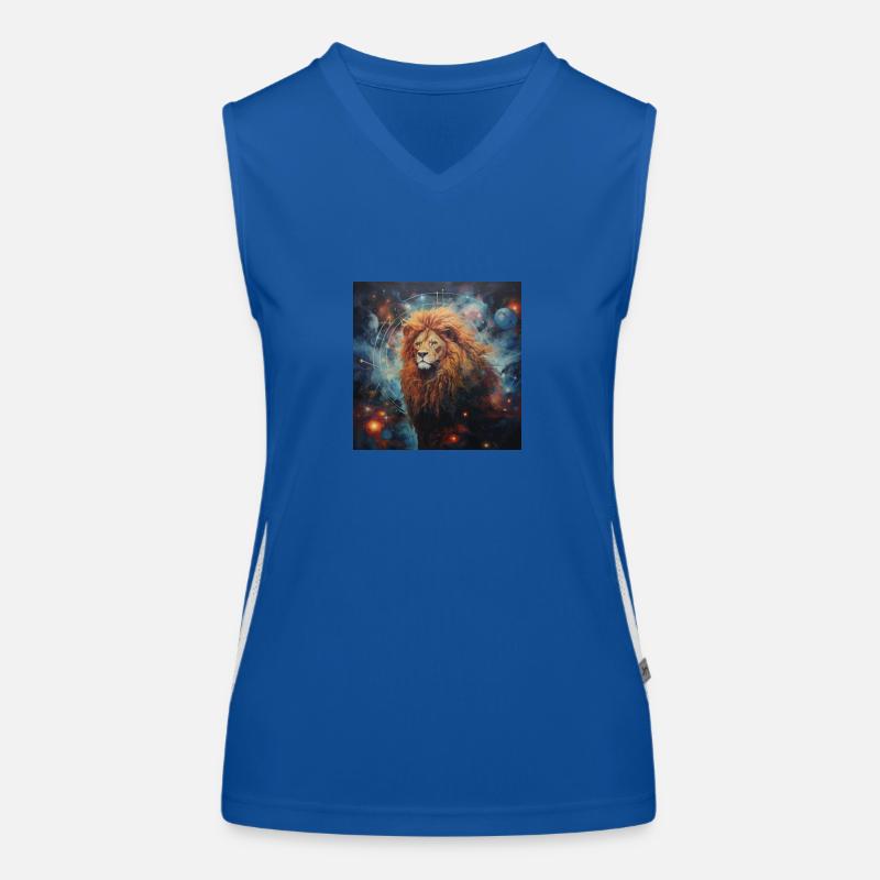 Löwe Sonne Funktionelles Kontrast-Tank Top für Frauen
