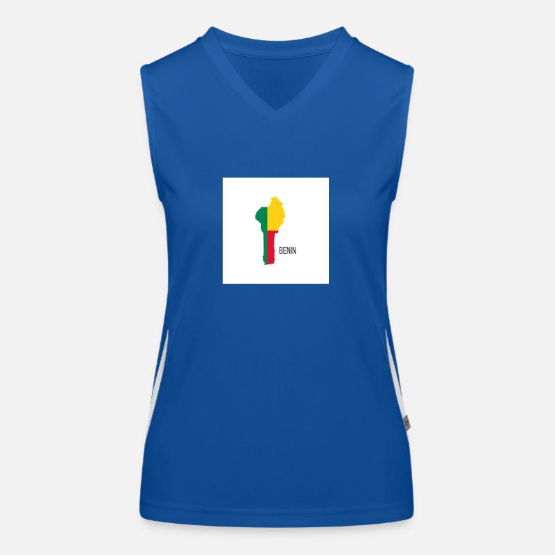 Benin Flag, Map Women's Functional Contrast Tank Top