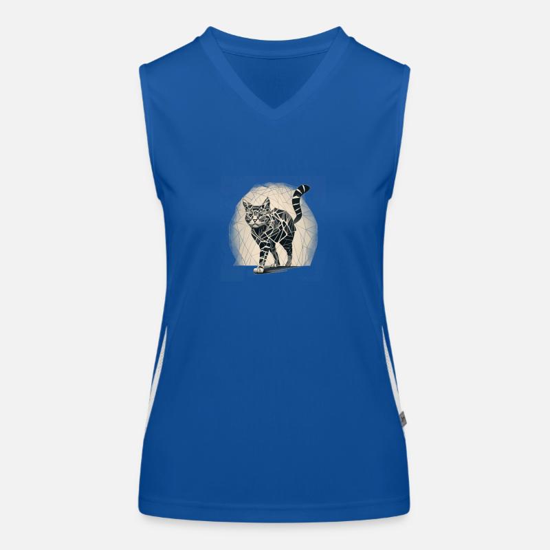 Geo_Katze_3 Funktionelles Kontrast-Tank Top für Frauen