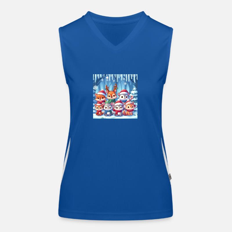 Christmas Animals Women's Functional Contrast Tank Top