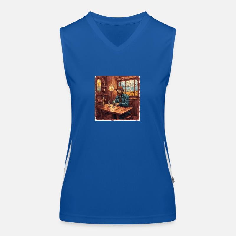 Daheim beim Wein Funktionelles Kontrast-Tank Top für Frauen