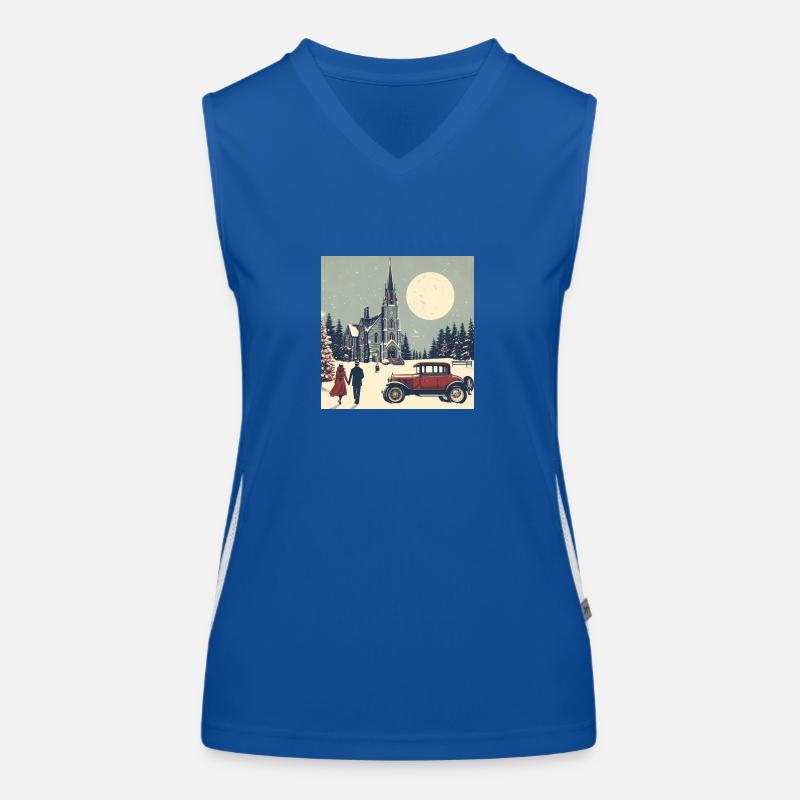 Église dans la forêt en hiver Débardeur respirant contrasté Femme