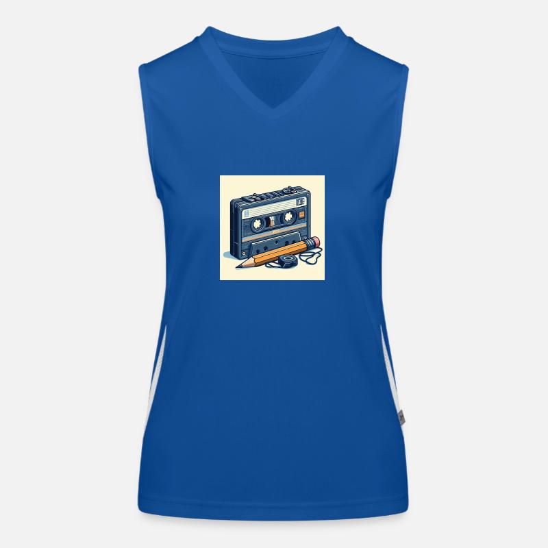 Bleistift und Kassette Funktionelles Kontrast-Tank Top für Frauen