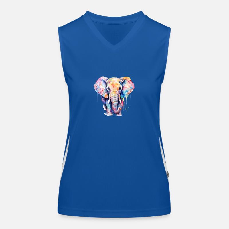 Aquarelle Éléphant Débardeur respirant contrasté Femme