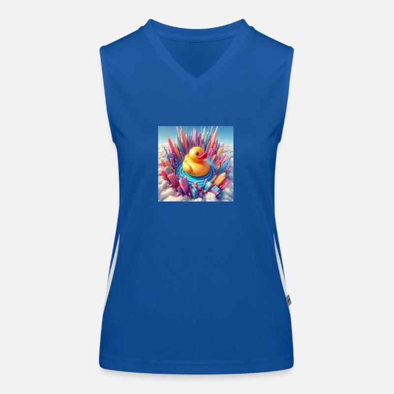 Bade Ente in einer Surrealen Abstrakten Welt Funktionelles Kontrast-Tank Top für Frauen