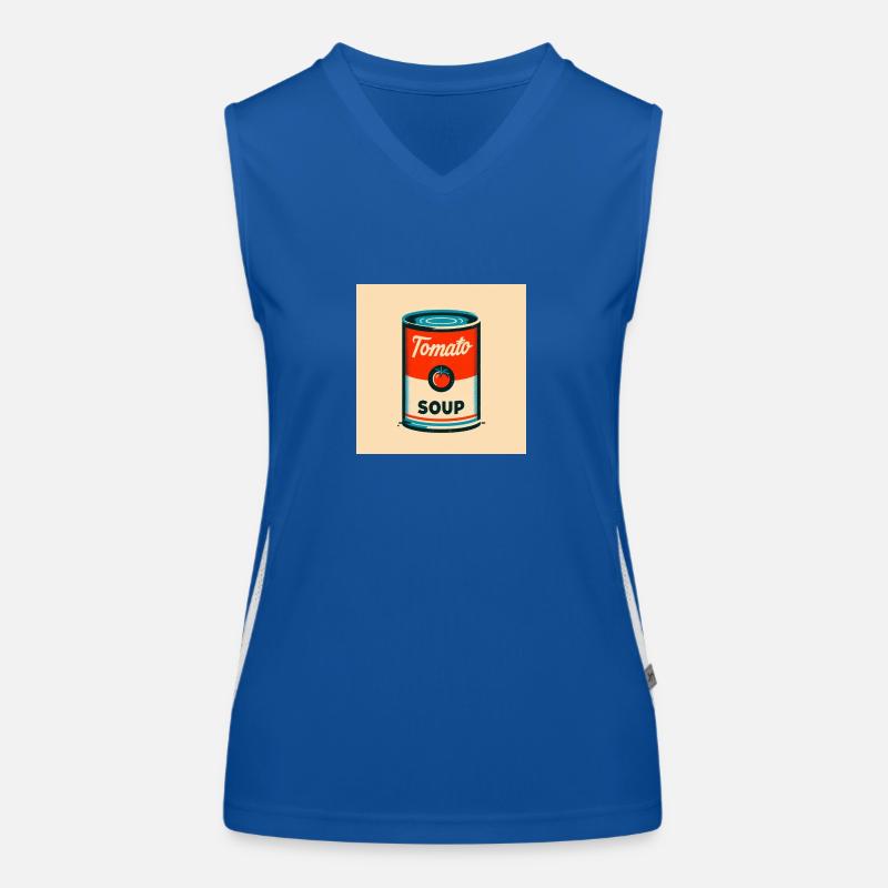 Tomato tin in risography retro design Women's Functional Contrast Tank Top