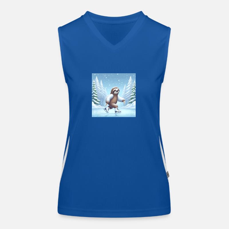 Sloth Wanderer Eislaufen Funktionelles Kontrast-Tank Top für Frauen