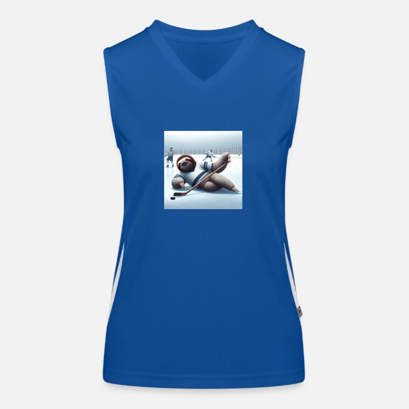 Sloth Wanderer Eishockey Funktionelles Kontrast-Tank Top für Frauen