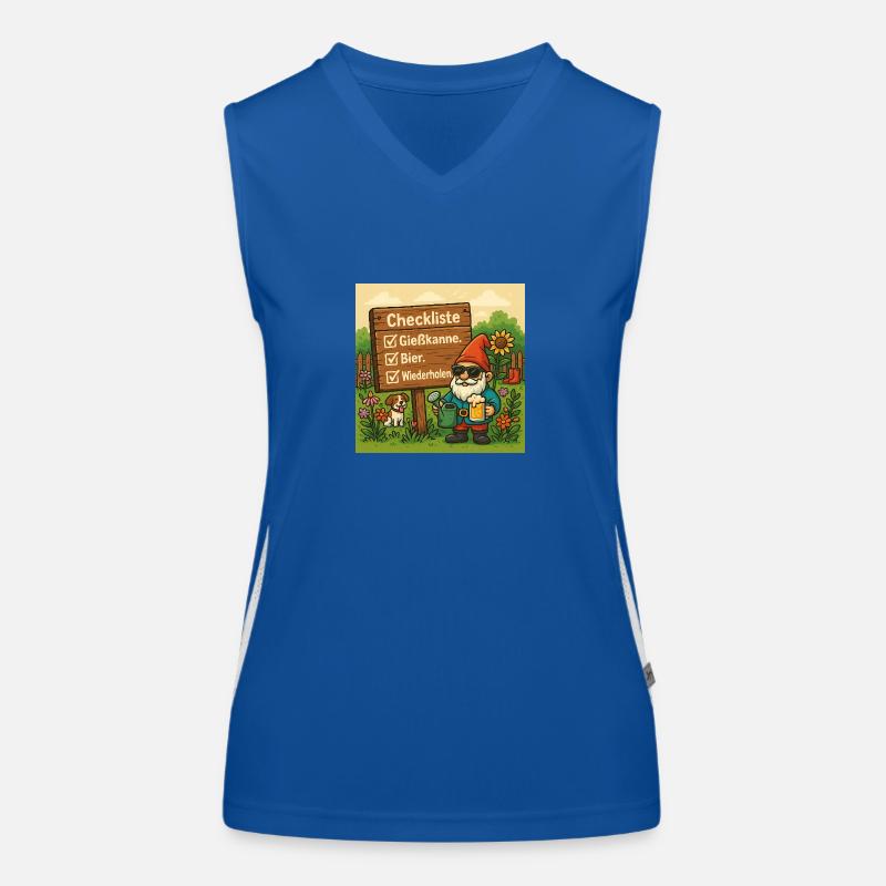 Gartenzwerg Funktionelles Kontrast-Tank Top für Frauen
