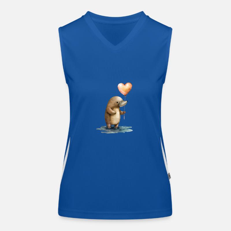 Schnabeltier Aquarell Herz Funktionelles Kontrast-Tank Top für Frauen