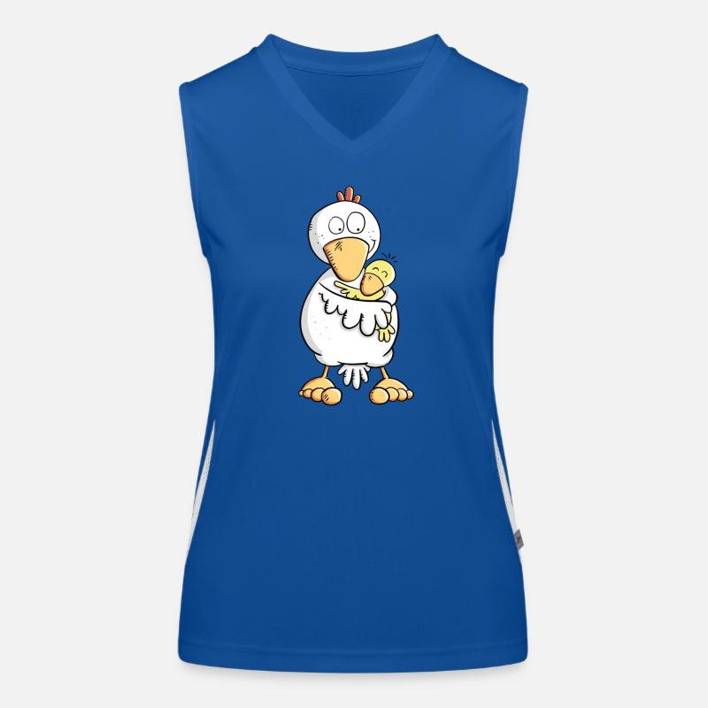 Huhn Mama mit Küken Baby I Muttertagsgeschenk Funktionelles Kontrast-Tank Top für Frauen