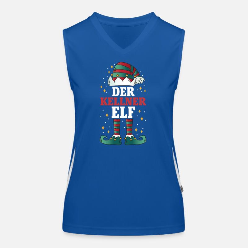 Weihnachten Der Kellner Elf Funktionelles Kontrast-Tank Top für Frauen