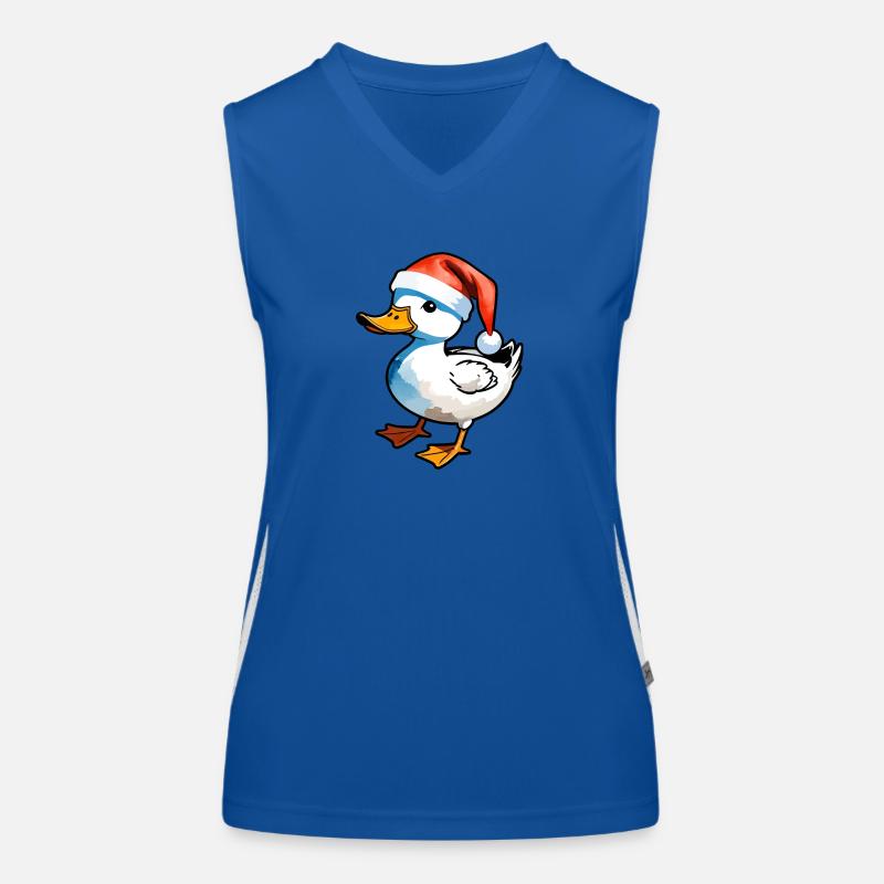 Dessin de Noël de canard Débardeur respirant contrasté Femme