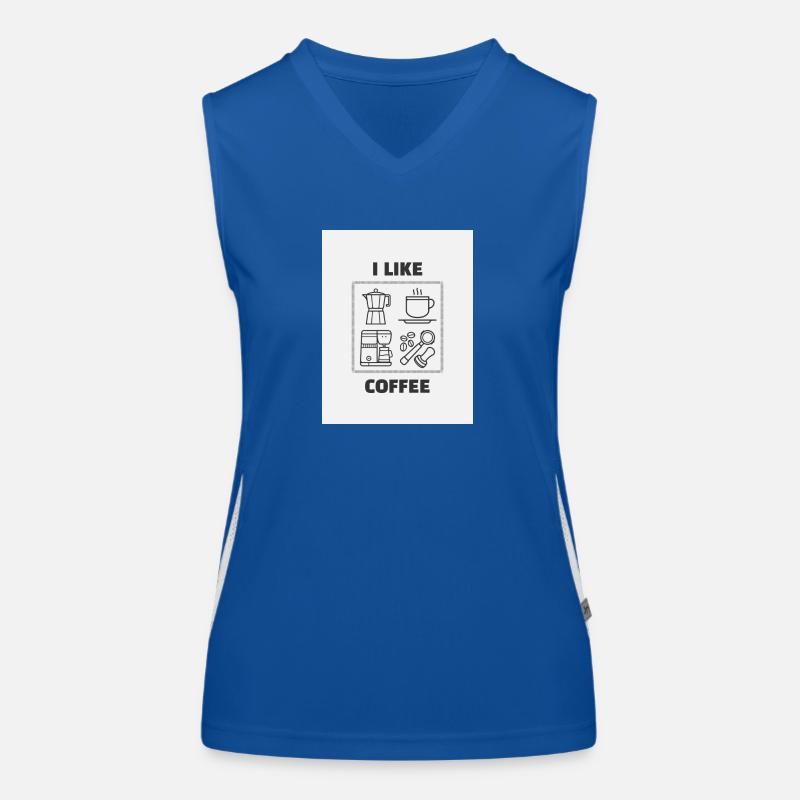 Ich mag Kaffee Funktionelles Kontrast-Tank Top für Frauen