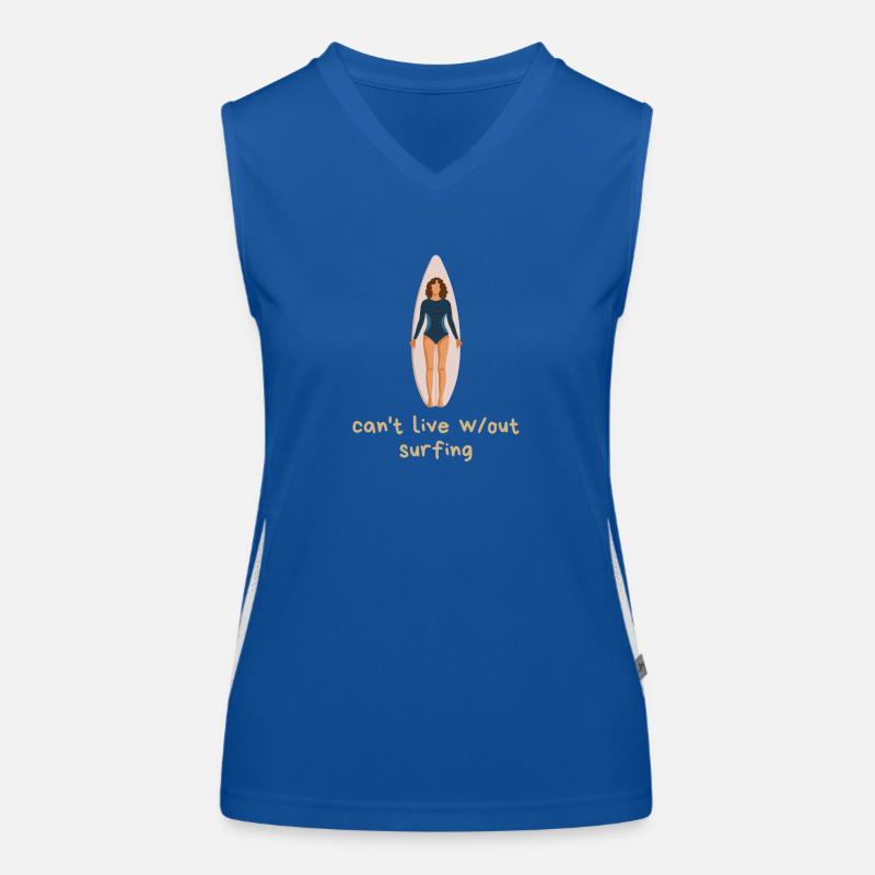 Can't live without surfing Funktionelles Kontrast-Tank Top für Frauen
