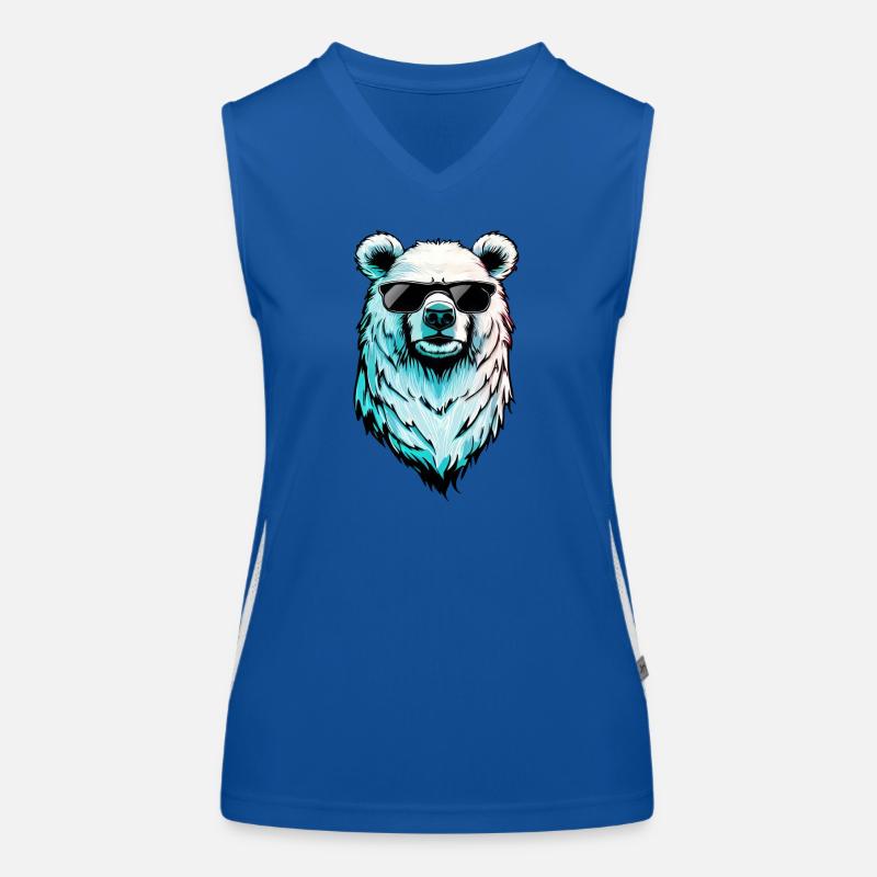 Cooler Eisbär - Polarbär mit Sonnenbrille Funktionelles Kontrast-Tank Top für Frauen