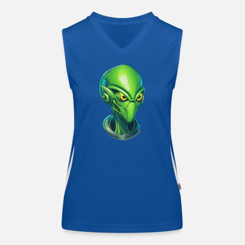 Cooler Alien-Cyborg Kopf Funktionelles Kontrast-Tank Top für Frauen