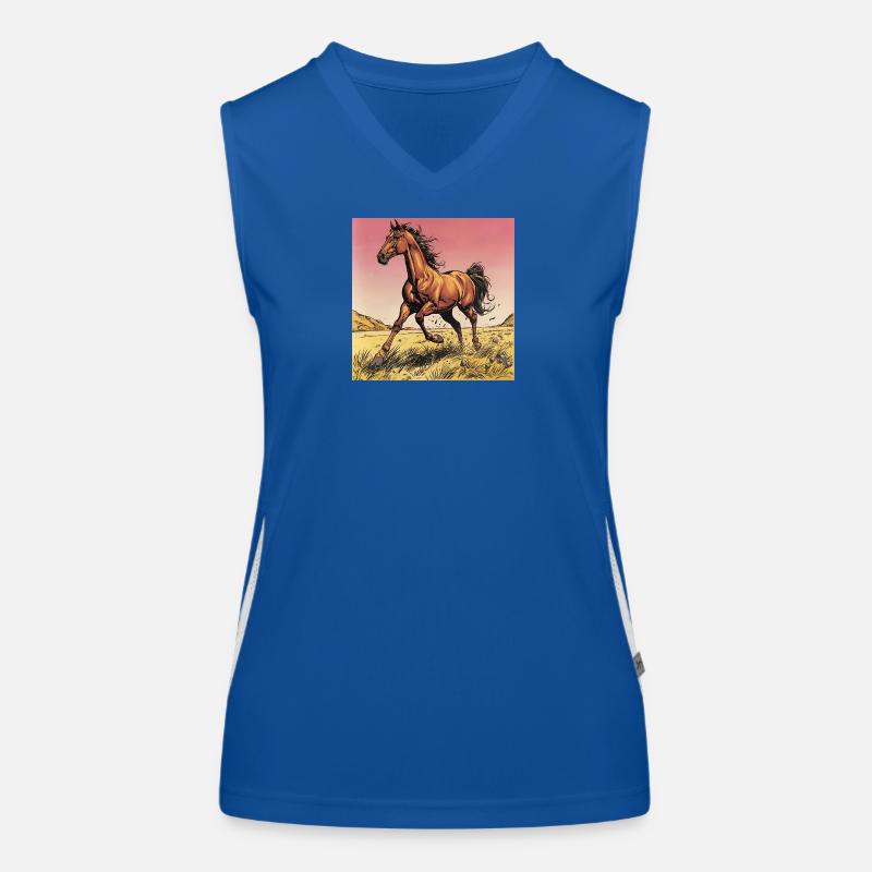 Dynamischer Wildpferd-Print Funktionelles Kontrast-Tank Top für Frauen